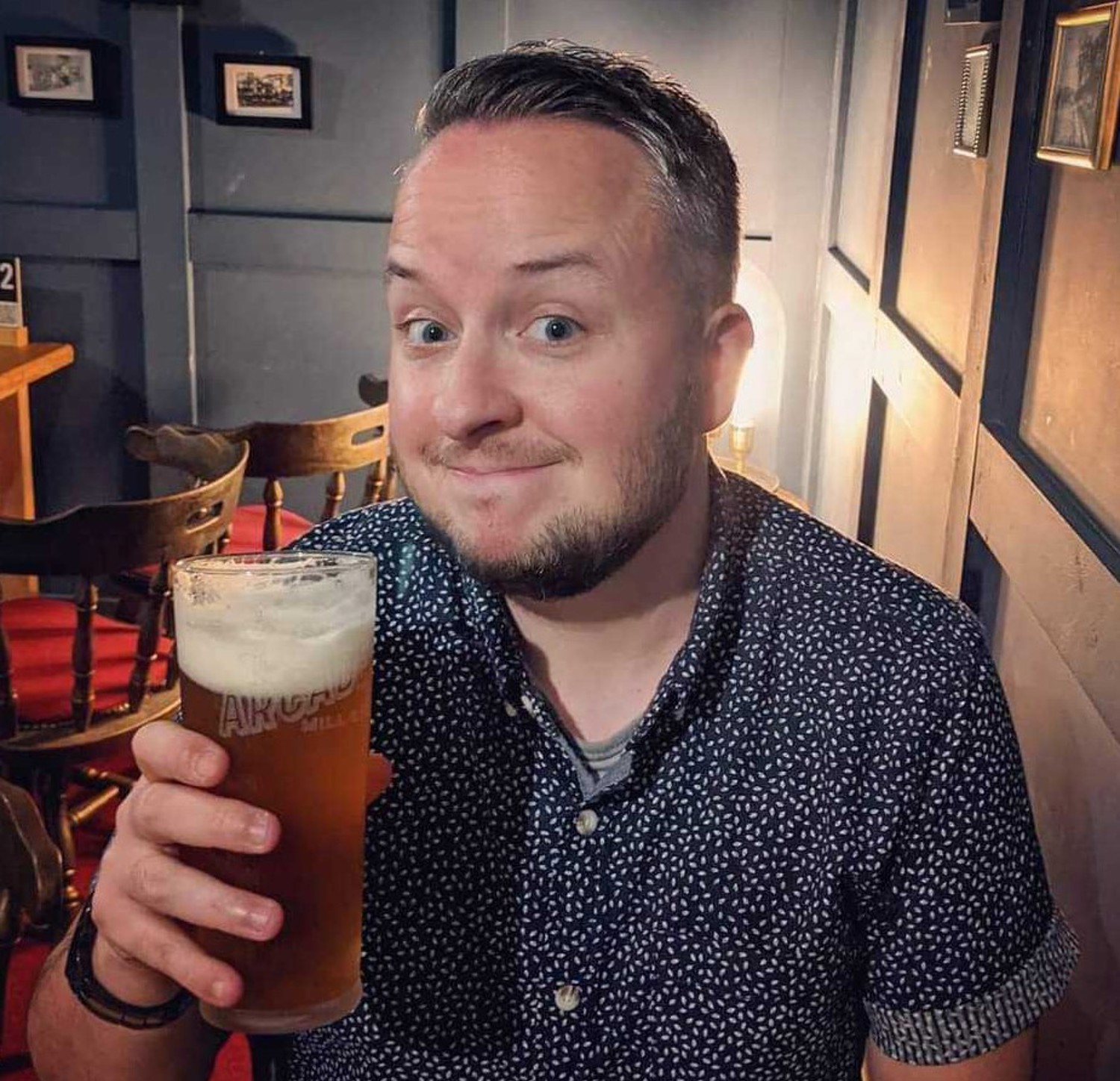 Dave drinking beer