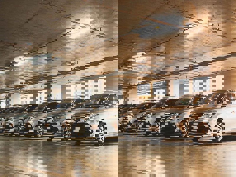 EV fleet in a car park