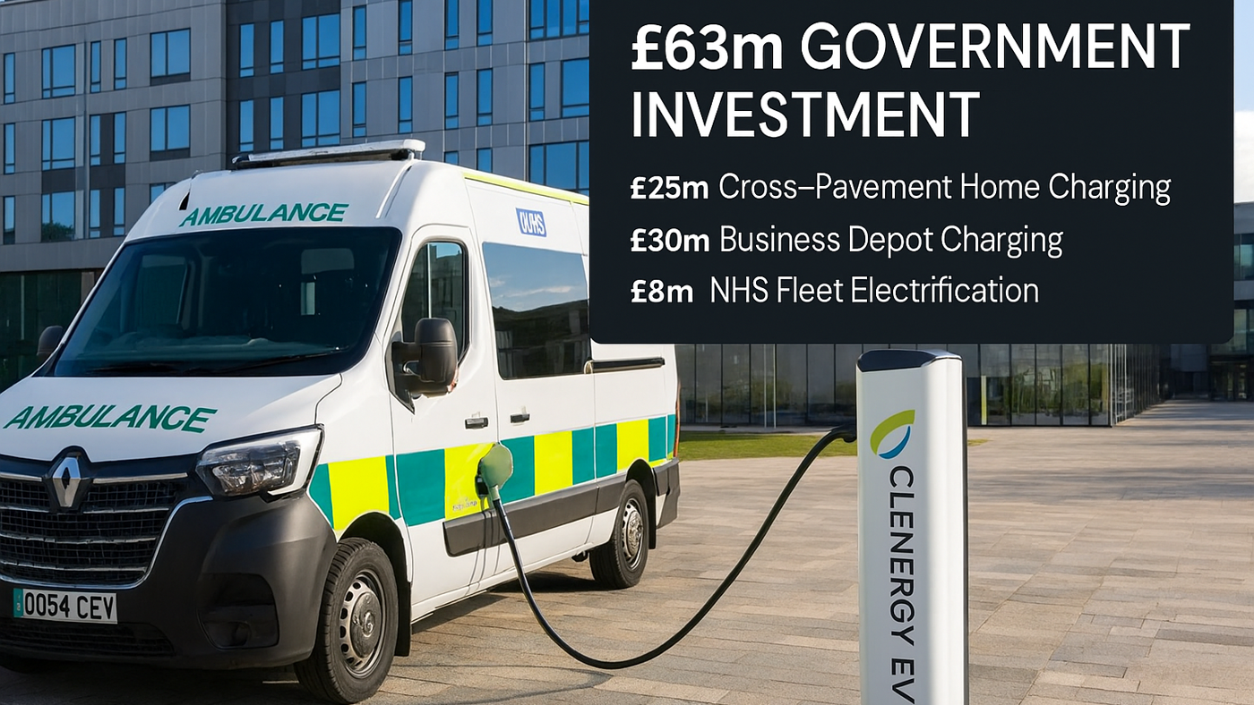 The UK government's £63 million EV infrastructure investment includes £8 million specifically for NHS fleet electrification across 224 healthcare sites. This comprehensive analysis explores how the funding breaks down across home charging, commercial depots, and public sector leadership, and how Clenergy EV's solutions support organizations across all sectors in their transition to sustainable transport.